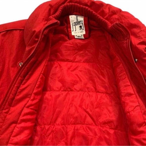 JGallery Korea Puffer Jacket Christmas Red Pockets Lined Warm Womens Size M - Picture 7 of 15